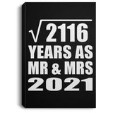 46th Anniversary Square Root of 2116 Years As Mr & Mrs 2021 - Canvas Portrait