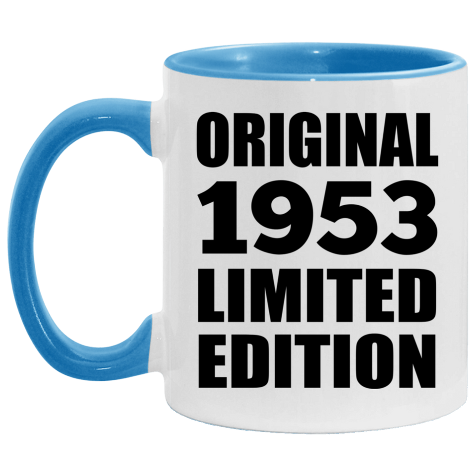 71st Birthday Original 1953 Limited Edition - 11oz Accent Mug Blue
