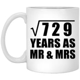 27th Anniversary Square Root of 729 Years As Mr & Mrs - 11oz Coffee Mug