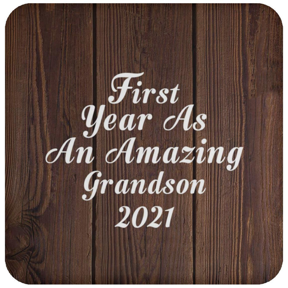 First Year As An Amazing Grandson 2021 - Drink Coaster D