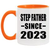 Step Father Since 2023 - 11oz Accent Mug Orange