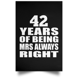 42nd Anniversary 42 Years of Being Mrs Always Right - Poster Portrait