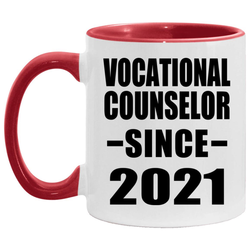 Vocational Counselor Since 2021 - 11oz Accent Mug Red