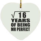 4th Anniversary Square Root of 16 Years of Mr Perfect - Heart Ornament