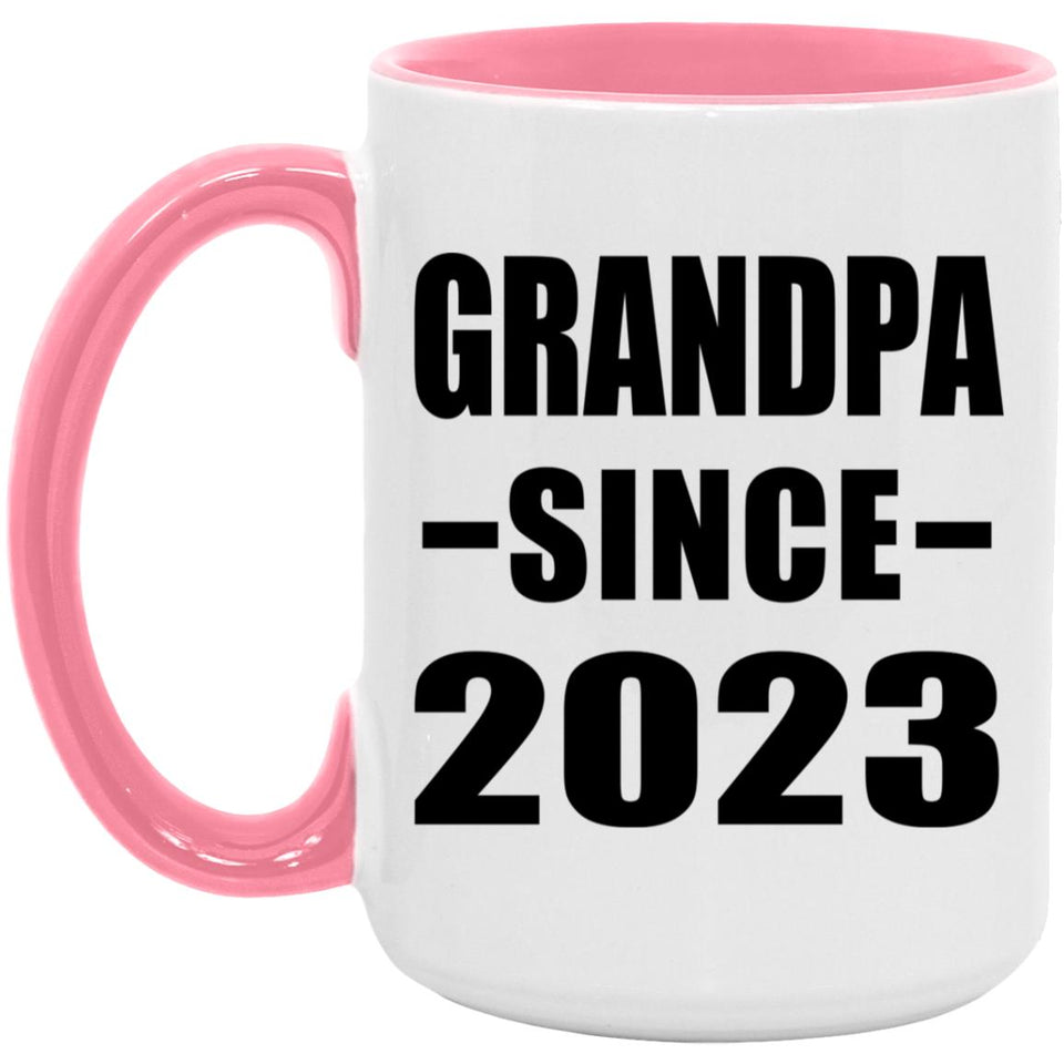 Grandpa Since 2023 - 15oz Accent Mug Pink