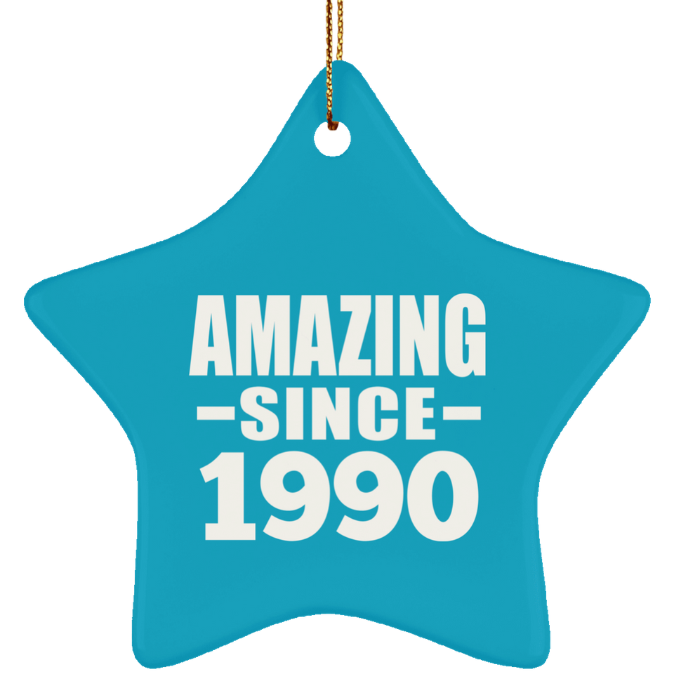 34th Birthday Amazing Since 1990 - Star Ornament