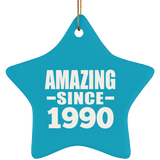 34th Birthday Amazing Since 1990 - Star Ornament