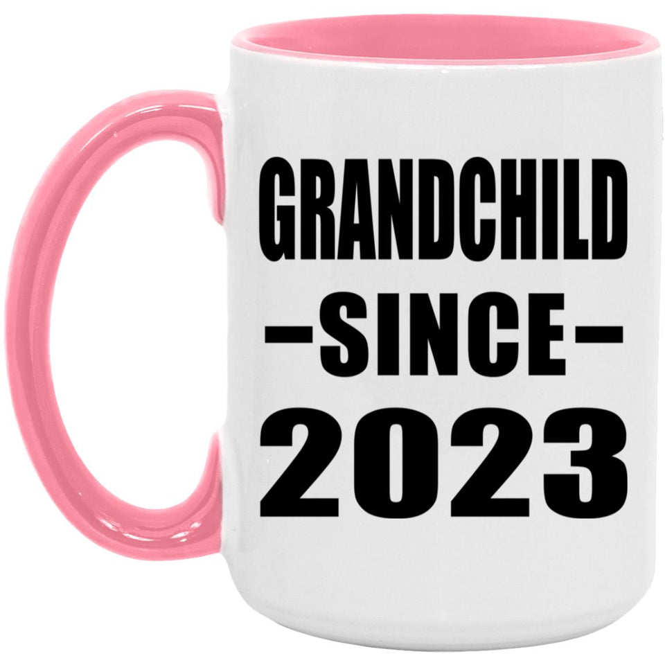 Grandchild Since 2023 - 15oz Accent Mug Pink