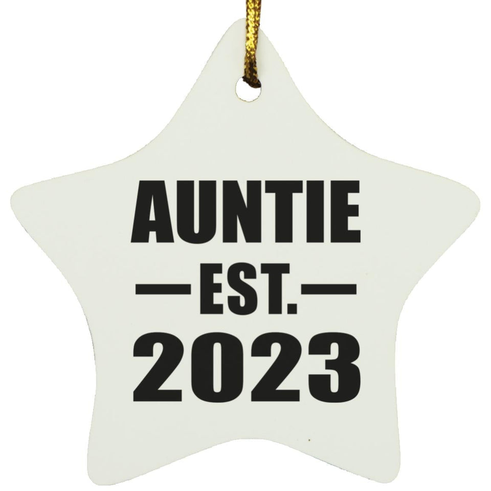 Auntie Established EST. 2023 - Star Ornament