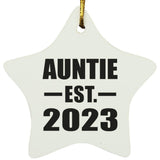Auntie Established EST. 2023 - Star Ornament