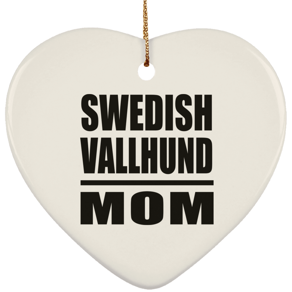 Swedish Vallhund Mom - Heart Ornament