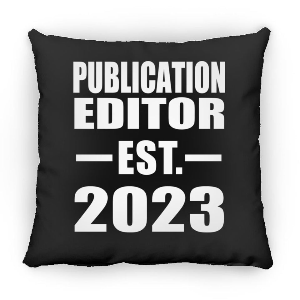 Publication Editor Established EST. 2023 - Throw Pillow Black