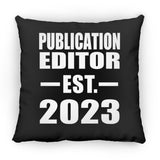 Publication Editor Established EST. 2023 - Throw Pillow Black