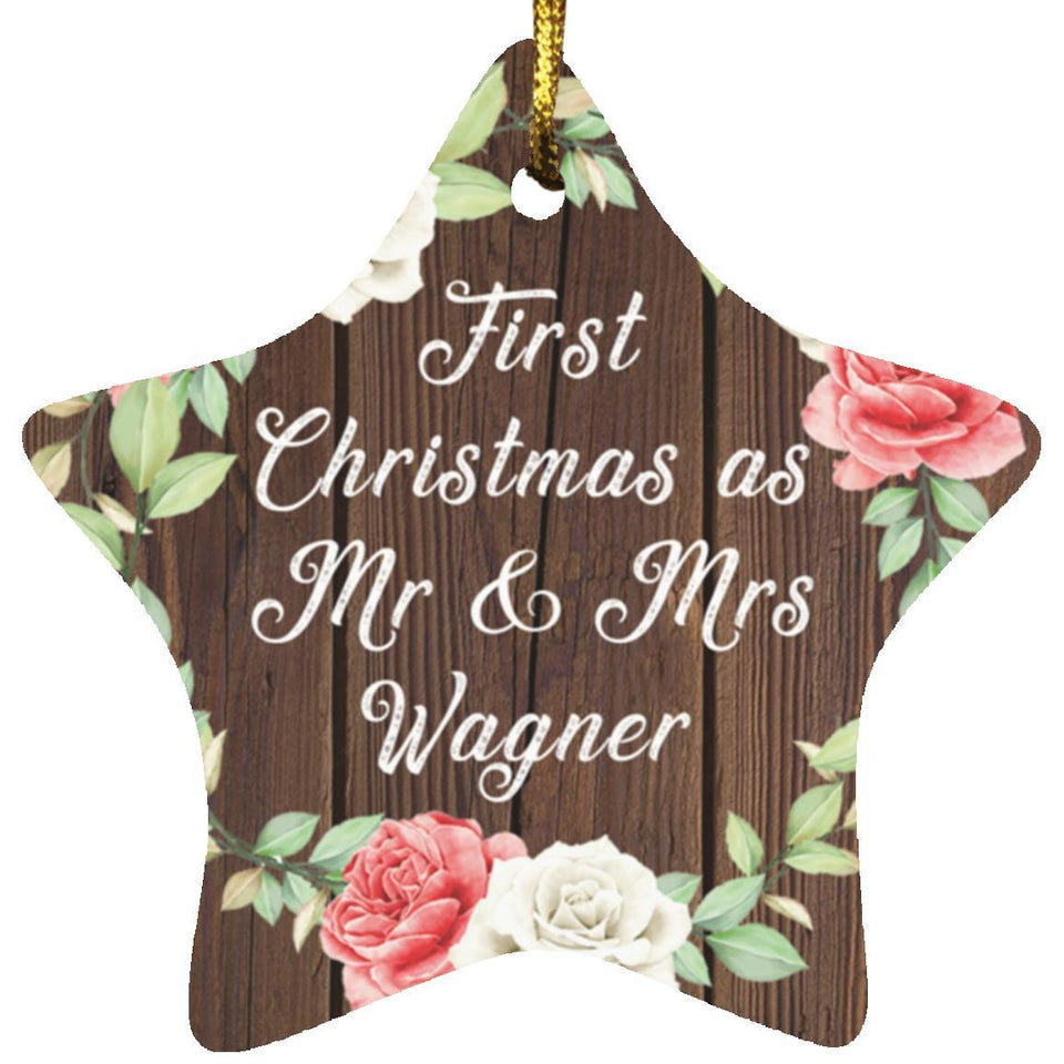 First Christmas As Mr & Mrs Wagner - Star Ornament A