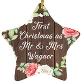 First Christmas As Mr & Mrs Wagner - Star Ornament A