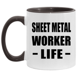 Sheet Metal Worker Life - 11oz Accent Mug Black