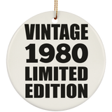 44th Birthday Vintage 1980 Limited Edition - Circle Ornament