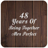 48th Anniversary 48 Years Of Being Mrs Perfect - Drink Coaster D