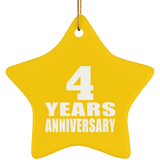 4th Anniversary 4 Years - Star Ornament