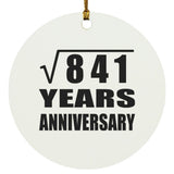 29th Anniversary Square Root of 841 Years Anniversary - Circle Ornament