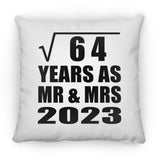 8th Anniversary Square Root of 64 Years As Mr & Mrs 2023 - Throw Pillow