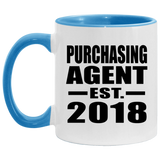 Purchasing Agent Established EST. 2018 - 11oz Accent Mug Blue