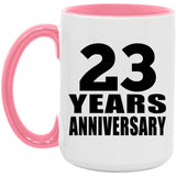 23rd Anniversary 23 Years Anniversary - 15oz Accent Mug Pink