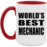 World's Best Mechanic - 15oz Accent Mug Red