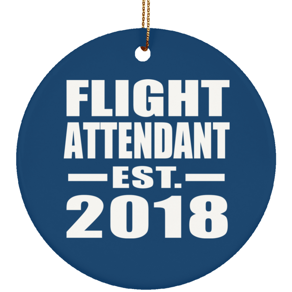 Flight Attendant Established EST. 2018 - Circle Ornament