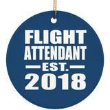 Flight Attendant Established EST. 2018 - Circle Ornament