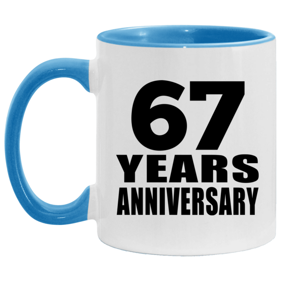 67th Anniversary 67 Years - 11oz Accent Mug Blue