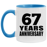 67th Anniversary 67 Years - 11oz Accent Mug Blue