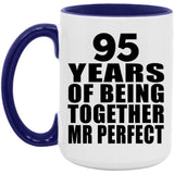 95th Anniversary 95 Years Of Being Mr Perfect - 15oz Accent Mug Purple