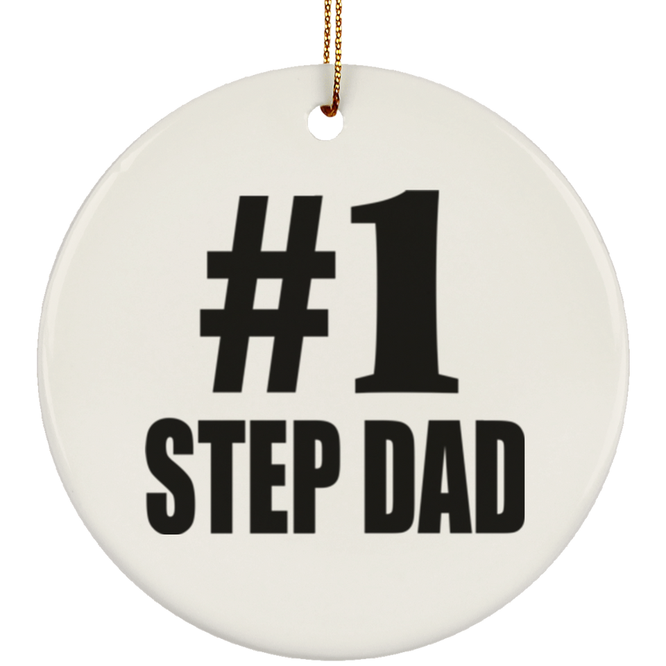 Number One #1 Step Dad - Circle Ornament