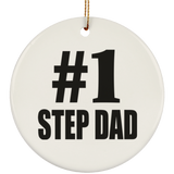 Number One #1 Step Dad - Circle Ornament