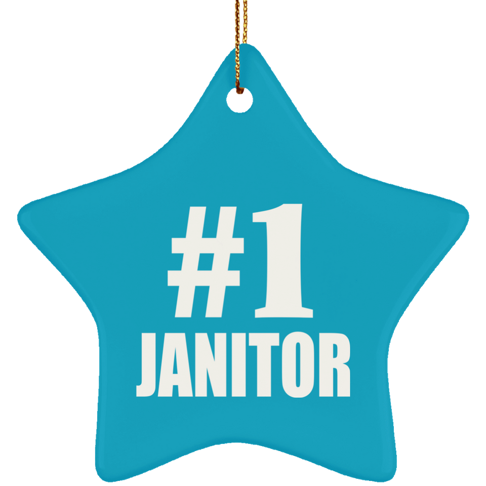 Number One #1 Janitor - Star Ornament