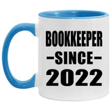 Bookkeeper Since 2022 - 11oz Accent Mug Blue