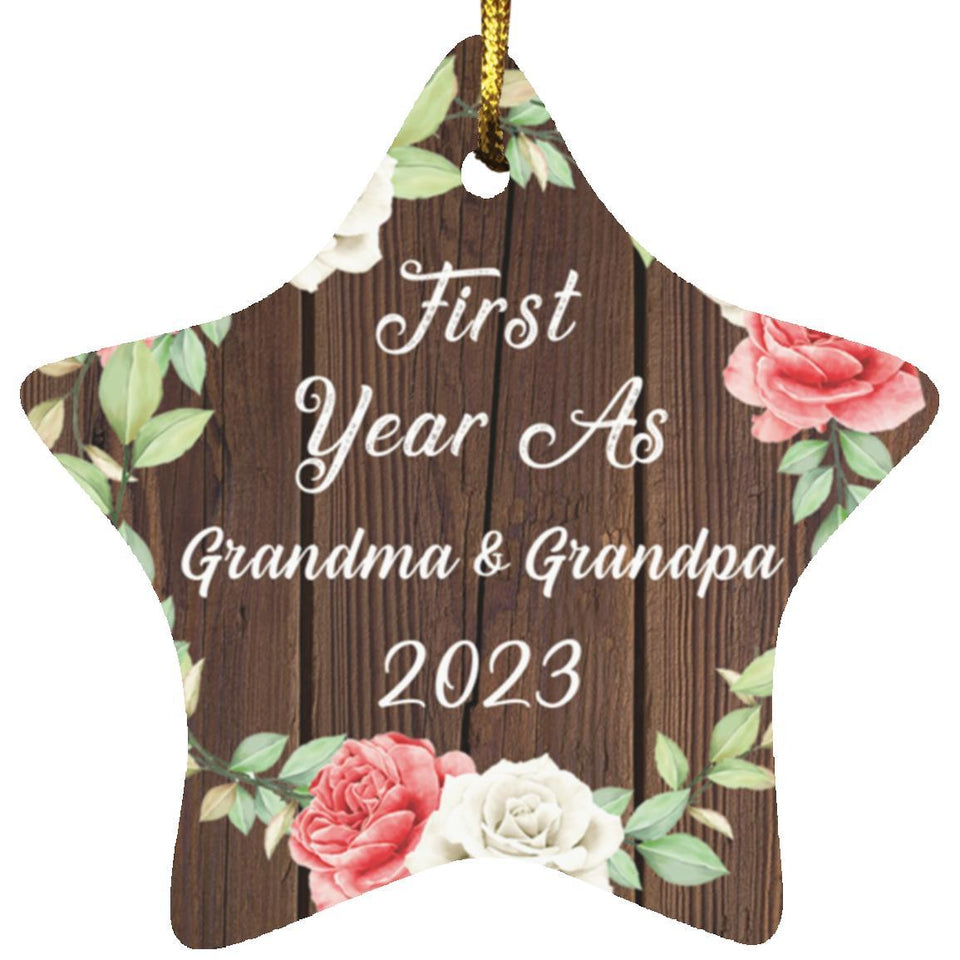 First Year As Grandma & Grandpa 2023 - Star Ornament A