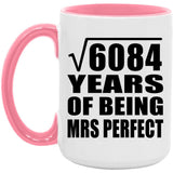 78th Anniversary Square Root of 6084 Years of Mrs Perfect - 15oz Accent Mug Pink