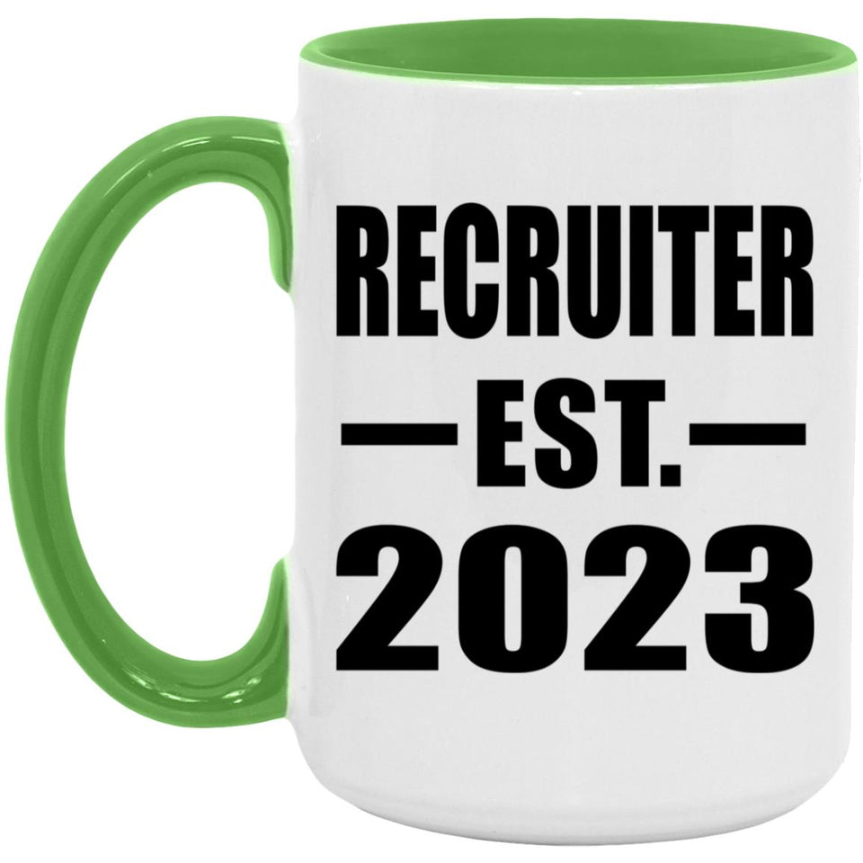 Recruiter Established EST. 2023 - 15oz Accent Mug Green
