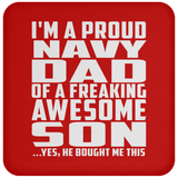 Proud Navy Dad Of Awesome Son - Drink Coaster