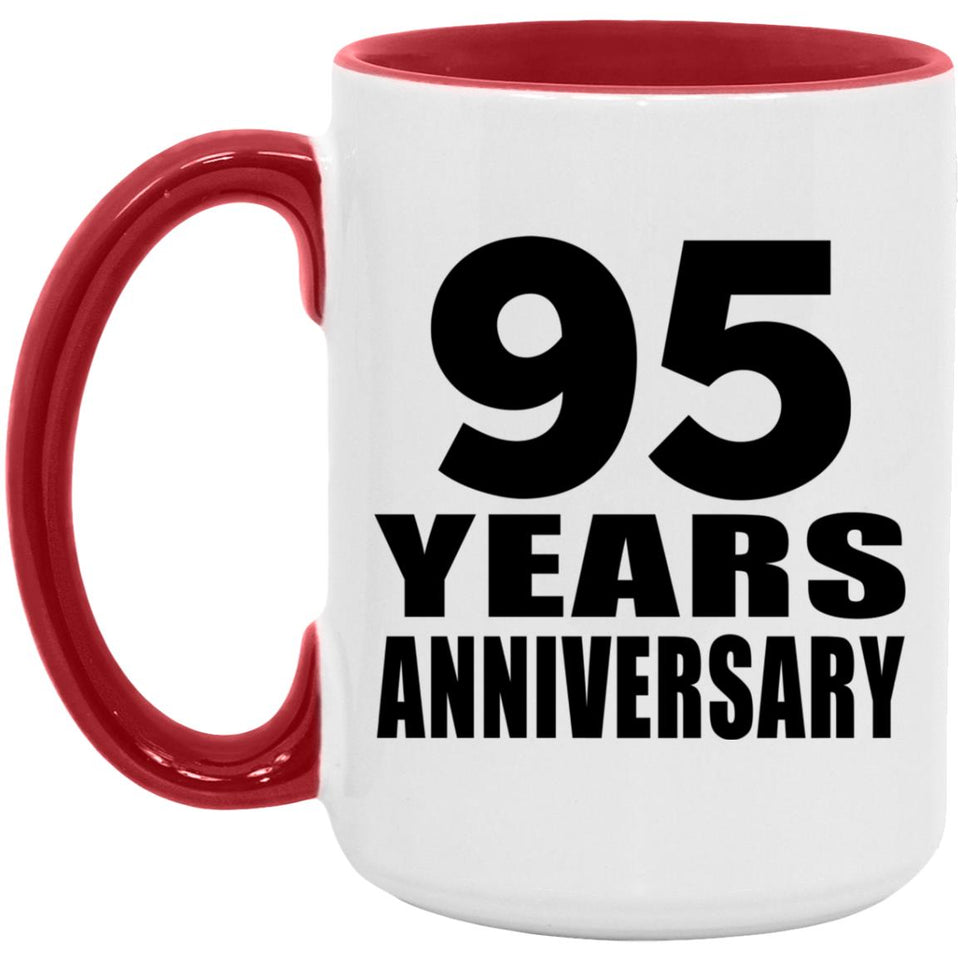 95th Anniversary 95 Years - 15oz Accent Mug Red