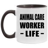Animal Care Worker Life - 11oz Accent Mug Black