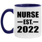 Nurse Established Est. 2022 - 11oz Accent Mug Purple