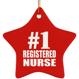 Number One #1 Registered Nurse - Star Ornament