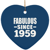 65th Birthday Fabulous Since 1959 - Heart Ornament