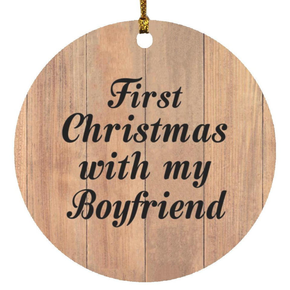 First Christmas With My Boyfriend - Circle Ornament C