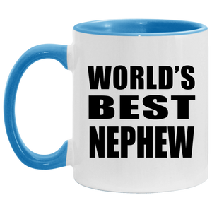 World's Best Nephew - 11oz Accent Mug Blue