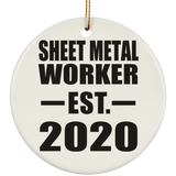 Sheet Metal Worker Established EST. 2020 - Circle Ornament