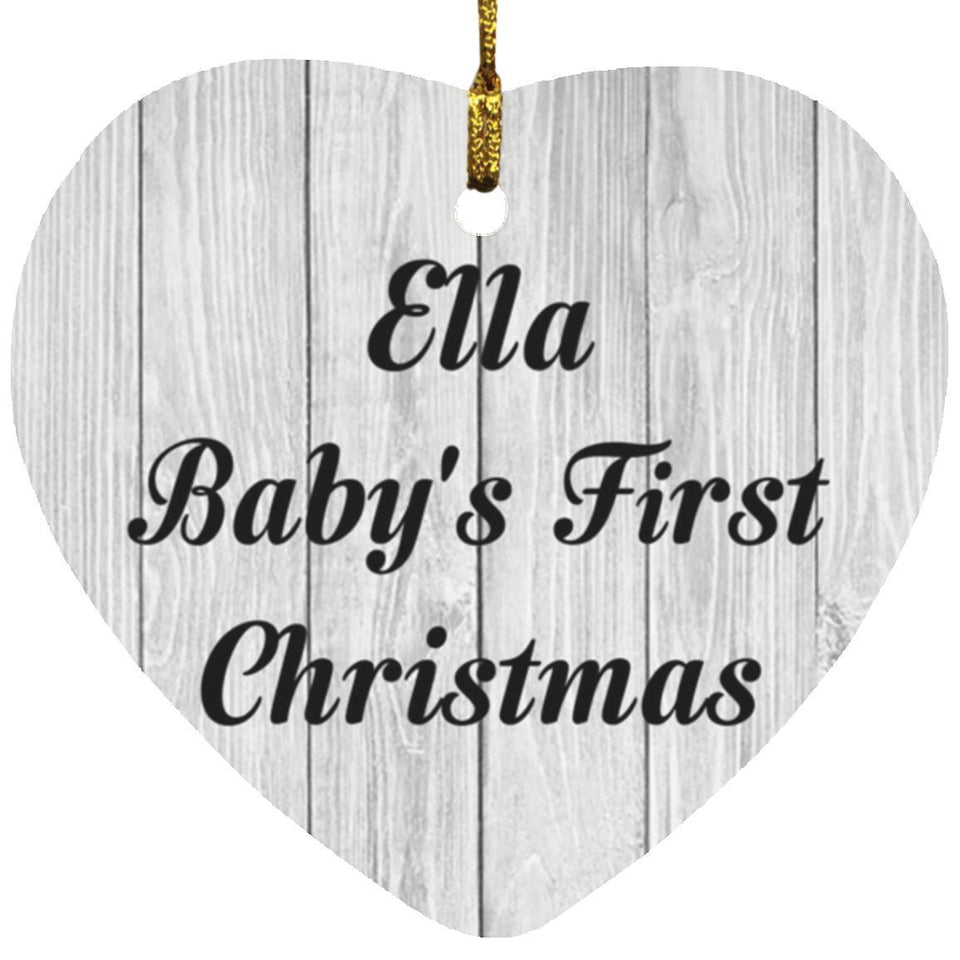 Ella Baby's First Christmas - Heart Ornament F